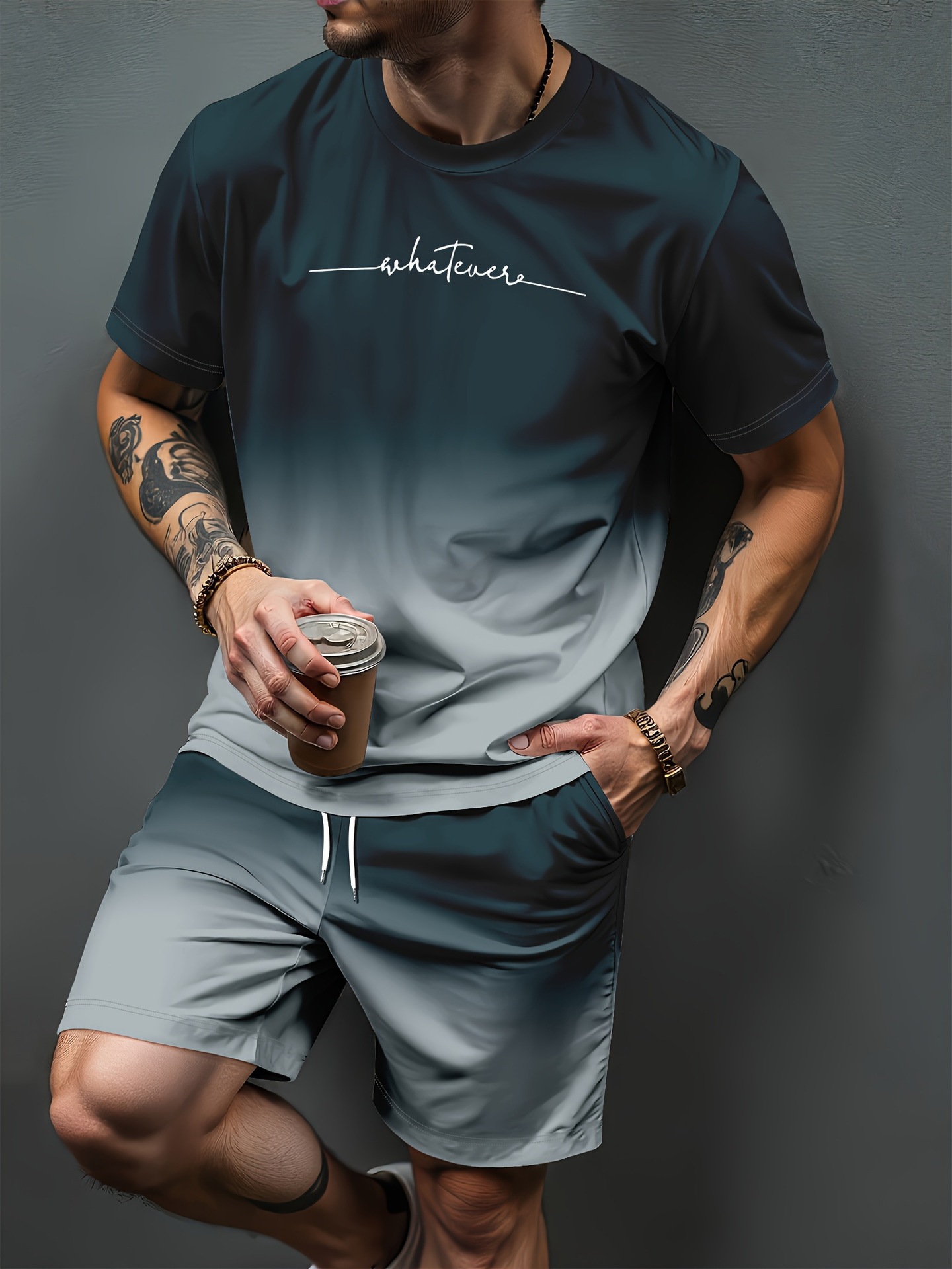 3D Printing Custom - Farbverlauf Buchstabenmuster 3D-Druck Trainingsanzüge Herren Damen