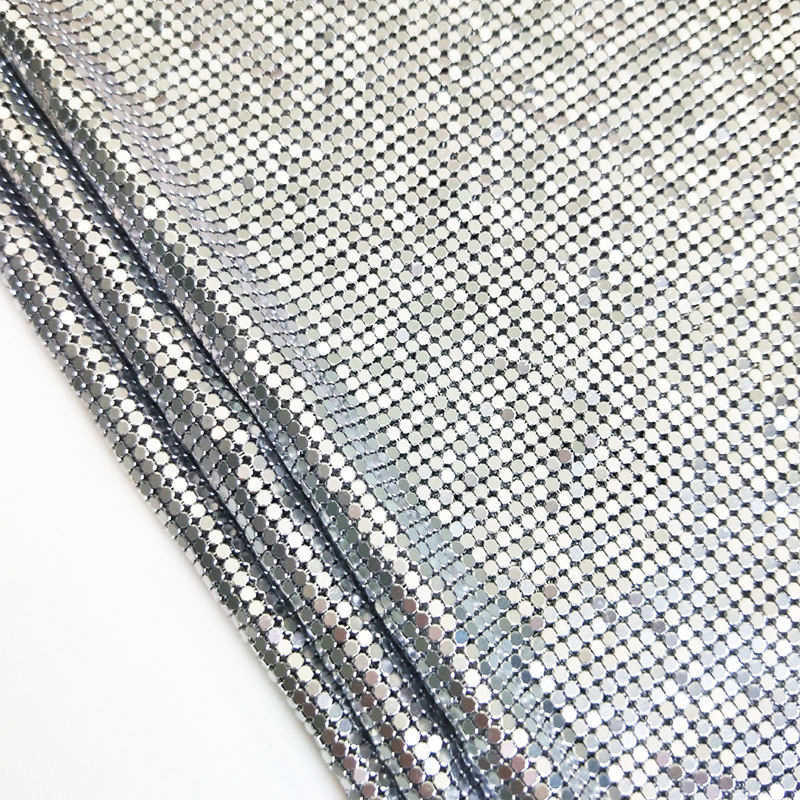 3D Printing On Fabric - Silber Metall Mesh Stoff, Kettenhemd Pailletten