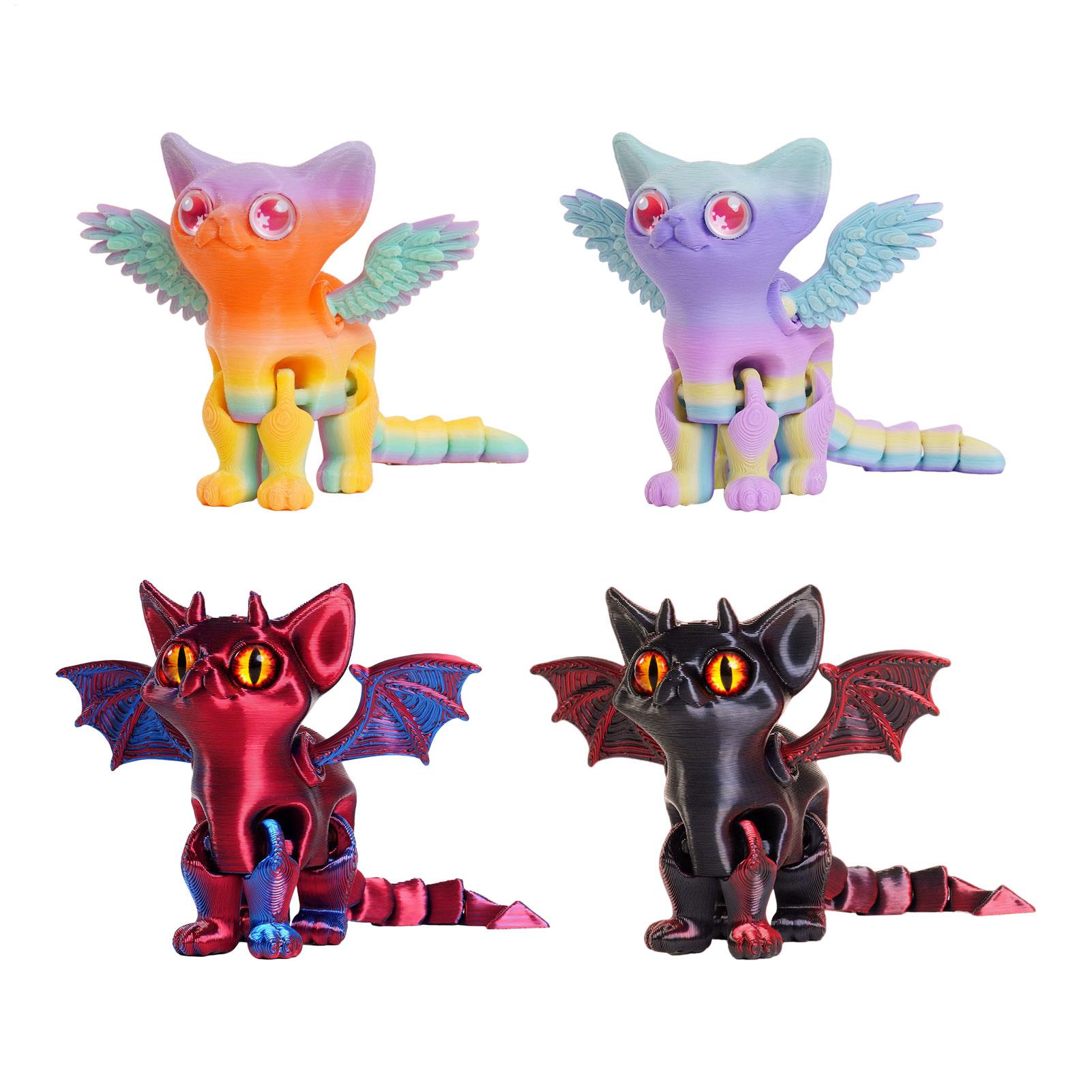 3D Printing Desk - 3D-gedruckte Tierfigur: Bewegliche Katzenfigur mit mehreren