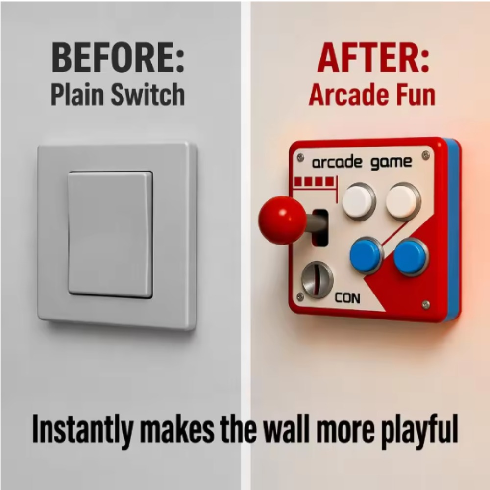 3D Printing Room - Retro Arcade Joystick Schalterplatten-Abdeckung, Bohrfreie 3D-Gedruckte