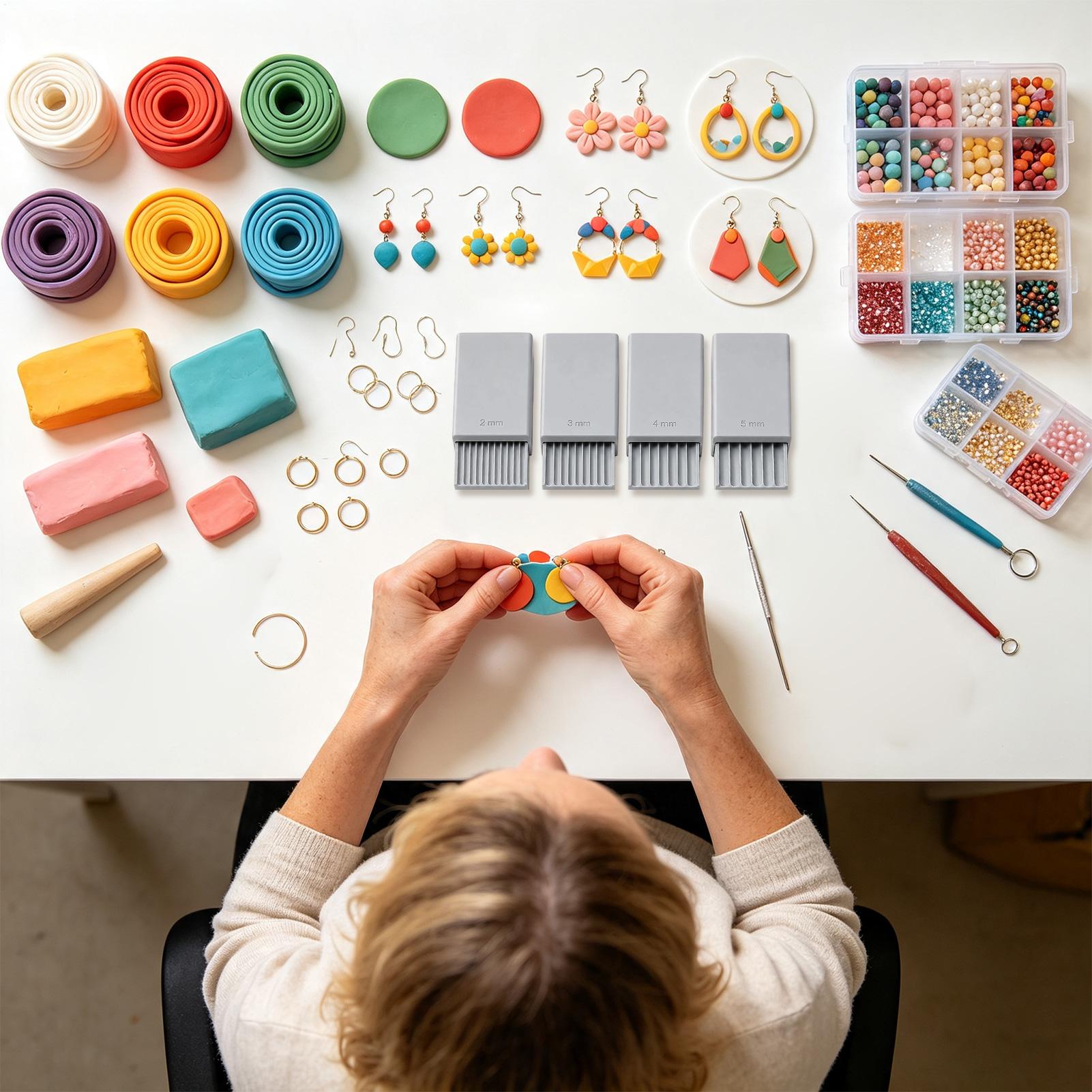 3D Printing Nails - 3D-Druck-Tonperlenformer, wiederverwendbar, für DIY-Schmuckherstellung, 4-teiliger 3D-Druck-Nagel-Tonballformer