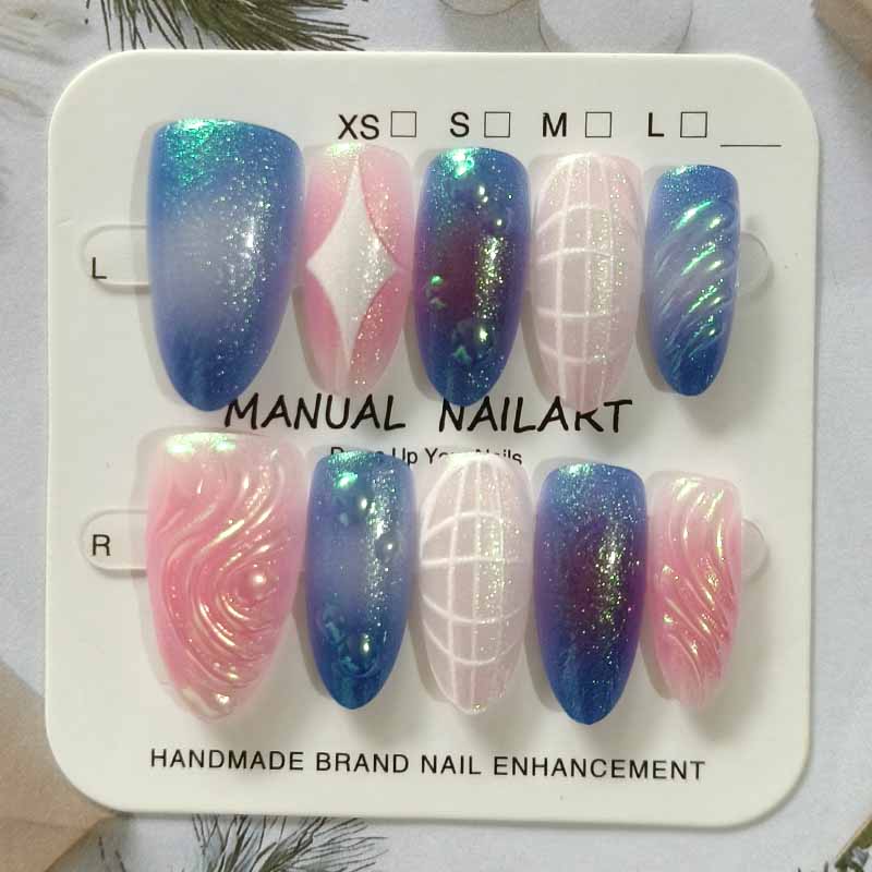 3D Printing Nails - 10Pcs Funkelnden Cat Eye Tragen Rüstung