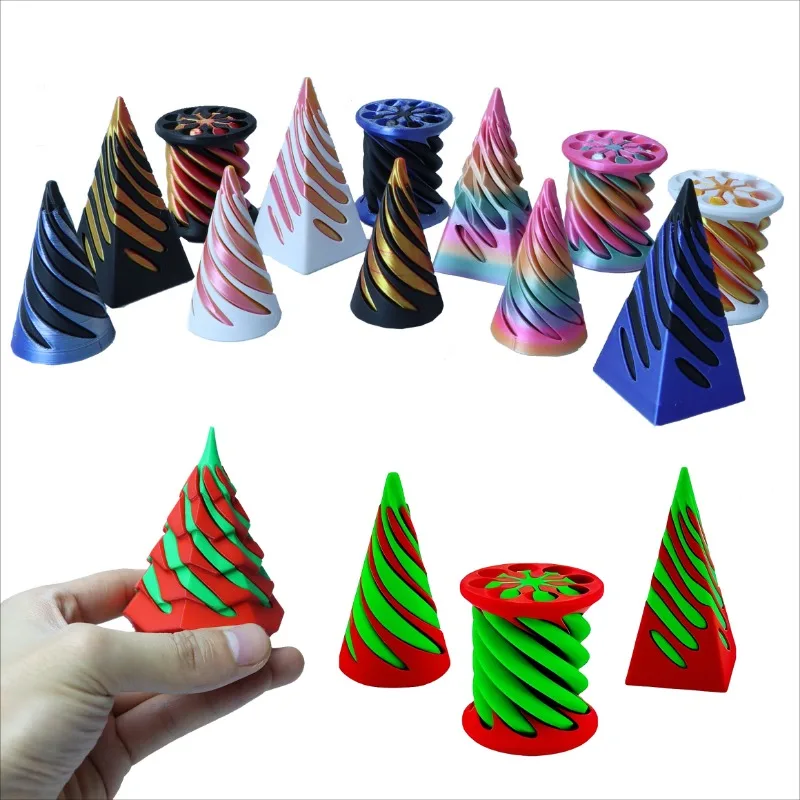 3D Printing Technology - Spiralkegel, 3D-gedrucktes Highpass-Spielzeug zur Stressreduzierung, Fidget-Schreibtisch-Gadgets,