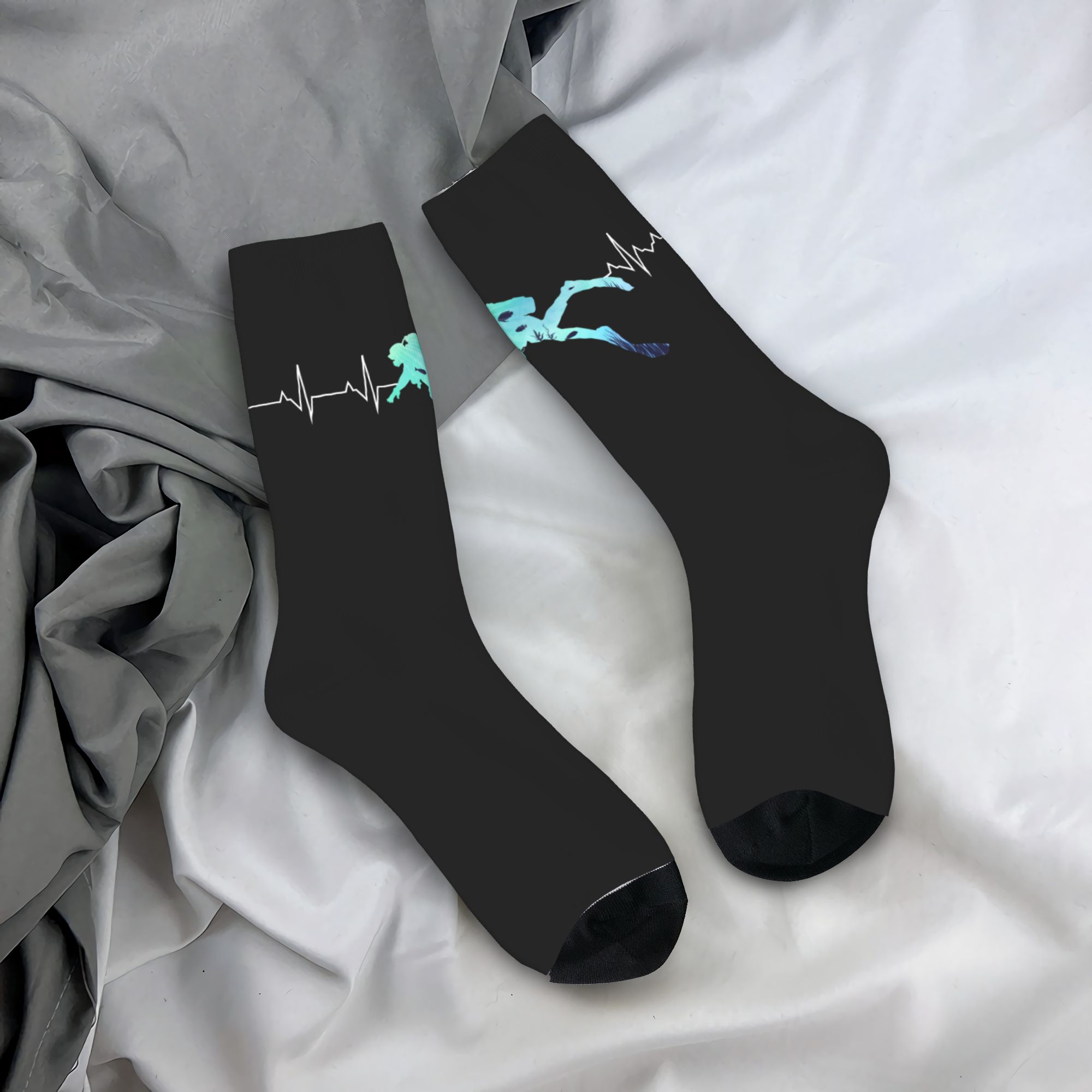 3D Printing Custom - Maßgeschneiderte coole Herren-Socken mit Herzschlag-Motiv zum