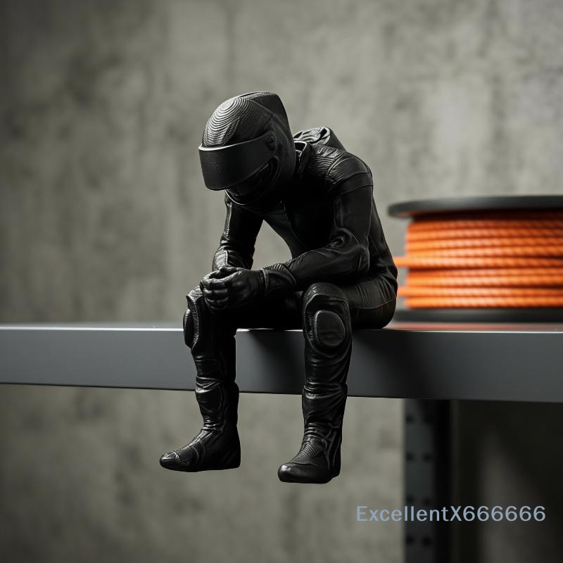 3D Printing Office Setup - 3D-Gedruckte Kreative Rennstil-Sitzfigur Mini-Ornament für Zuhause,
