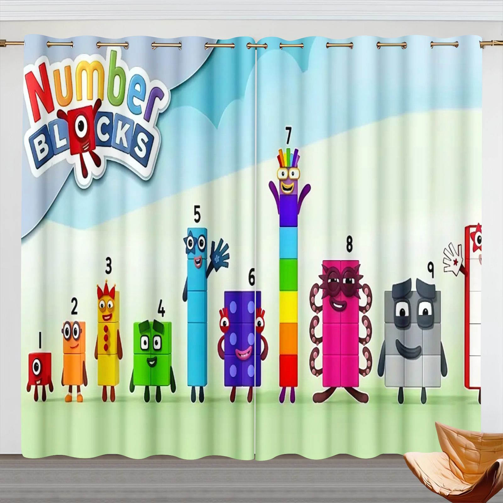 Numberblocks Cartoon-Vorhänge, – 3D Printing Room Bewertung und Preis