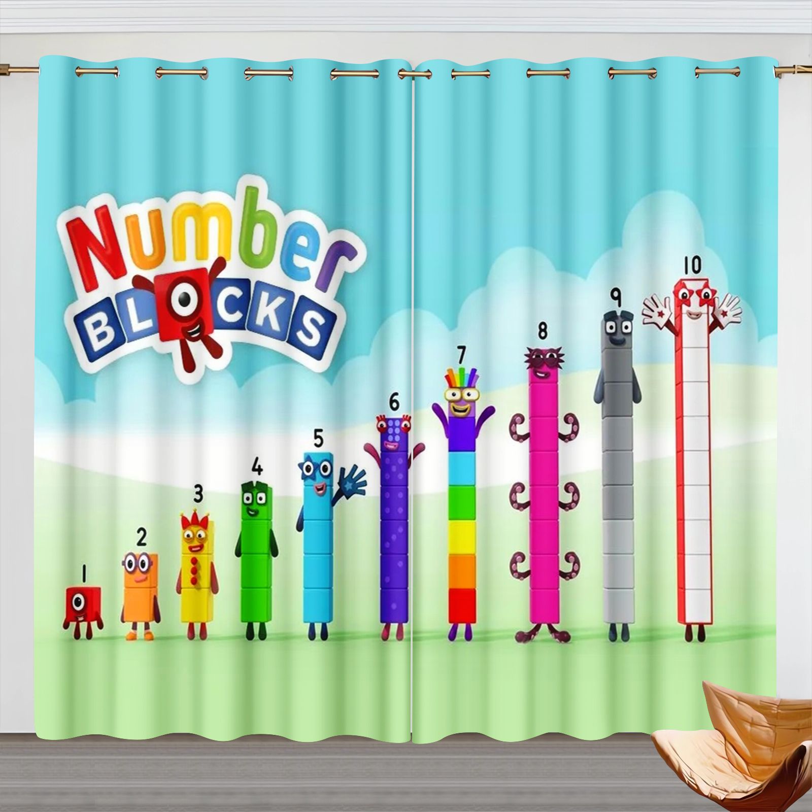 Numberblocks Cartoon-Vorhänge, – 3D Printing Room Bewertung und Preis